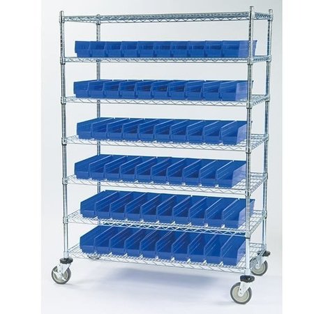 LAKESIDE Catheter Procedure Cart, 7 Shelves, 60 Blue Bins 24 x 48 R244863CPBC-B